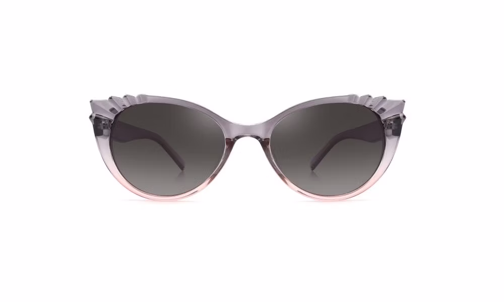 2024 New Arrival Full Rim Cat Eye Style PC Transparent Frame Fashion Unisex Sunglasses with 100% UV400 Polarized Lenses