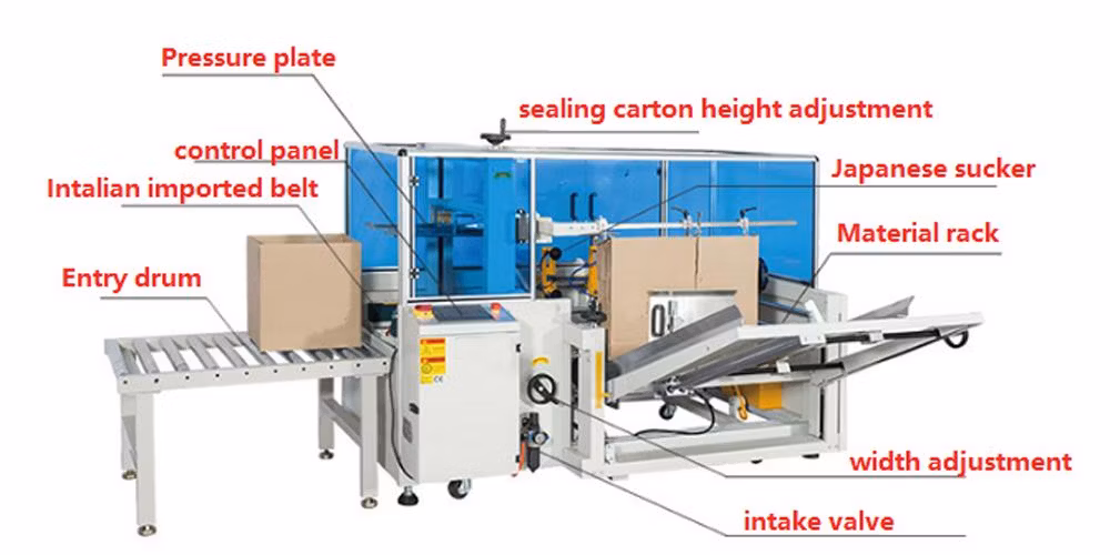Fully Automatic Small Case Carton Box Bottom Opening Erector Packing Machine for Pouch Box Folding