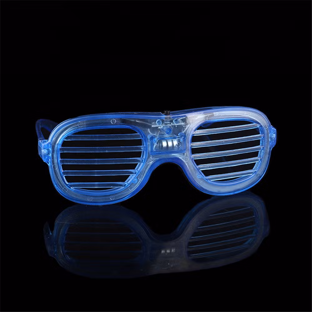 New Year Glow in Dark Party Supplies Shutter Shades LED Sunglasses 6 Color Light up Glasses for Kids Adult