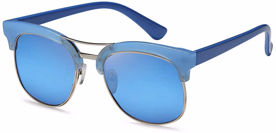 Wholesale Circle Big Frame Glasses Fashion Double Bridge Brand Kid′s Sunglasses Polarized