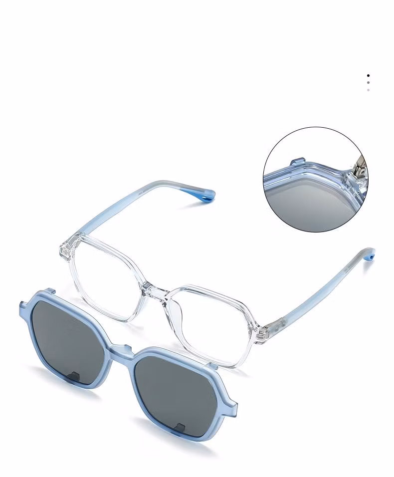 Fashion Design Frame Color Changeable Kids Eyewear with Clip on Sunglasses