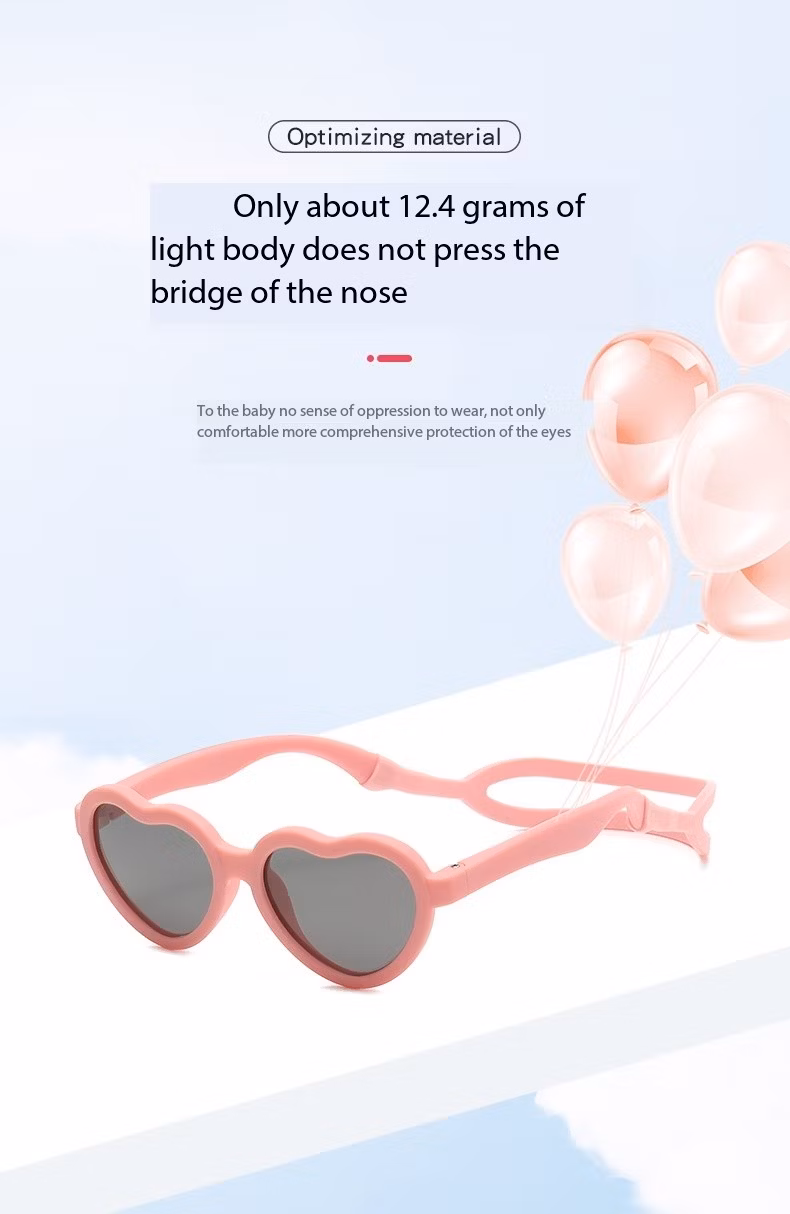 Heart Shape Baby Sunglasses with Polarized Lens for Boys & Girls Gafas De Sol
