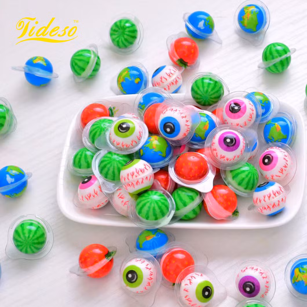 2024 New Trend Custom 4D Popping Gummy Candy 200PCS Halal Sweet Mini Eyeball Gummies in Fruity Flavor Fruit Ball Shape for Kids