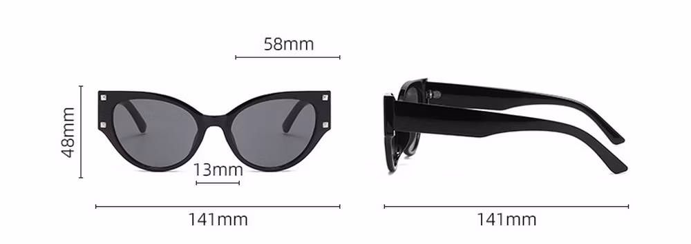 2024 New Arrival OEM High Quality Full Rim PC Cat Eye Frame Fashion Unisex Sunglasses with 100% UV400 Lenses
