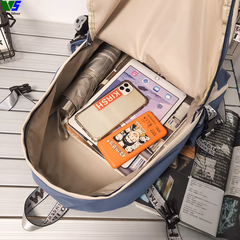 Wide Silver Special Counter Kids Backpacks with Cartoon Design Plush Toy 2024
