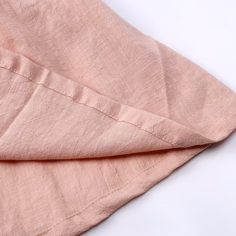 Girl′s Dress Baby Cotton Linen Solid Color Children′s Skirt Baby Wear Kids Wear
