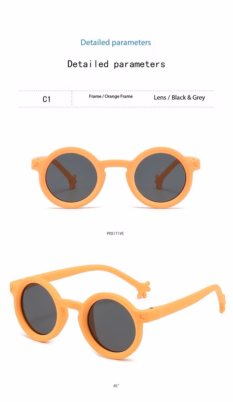 Flexbile Tpee Round Shape Kids Sunglasses with Polarized Lens Sunglasses
