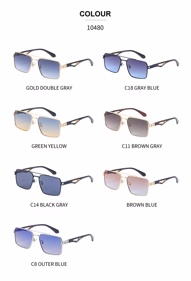 Ready to Stock Luxury Punk Style Colorful Sun Glasses UV400 Lenses Shades Trendy Fashion Metal Sunglasses for Men