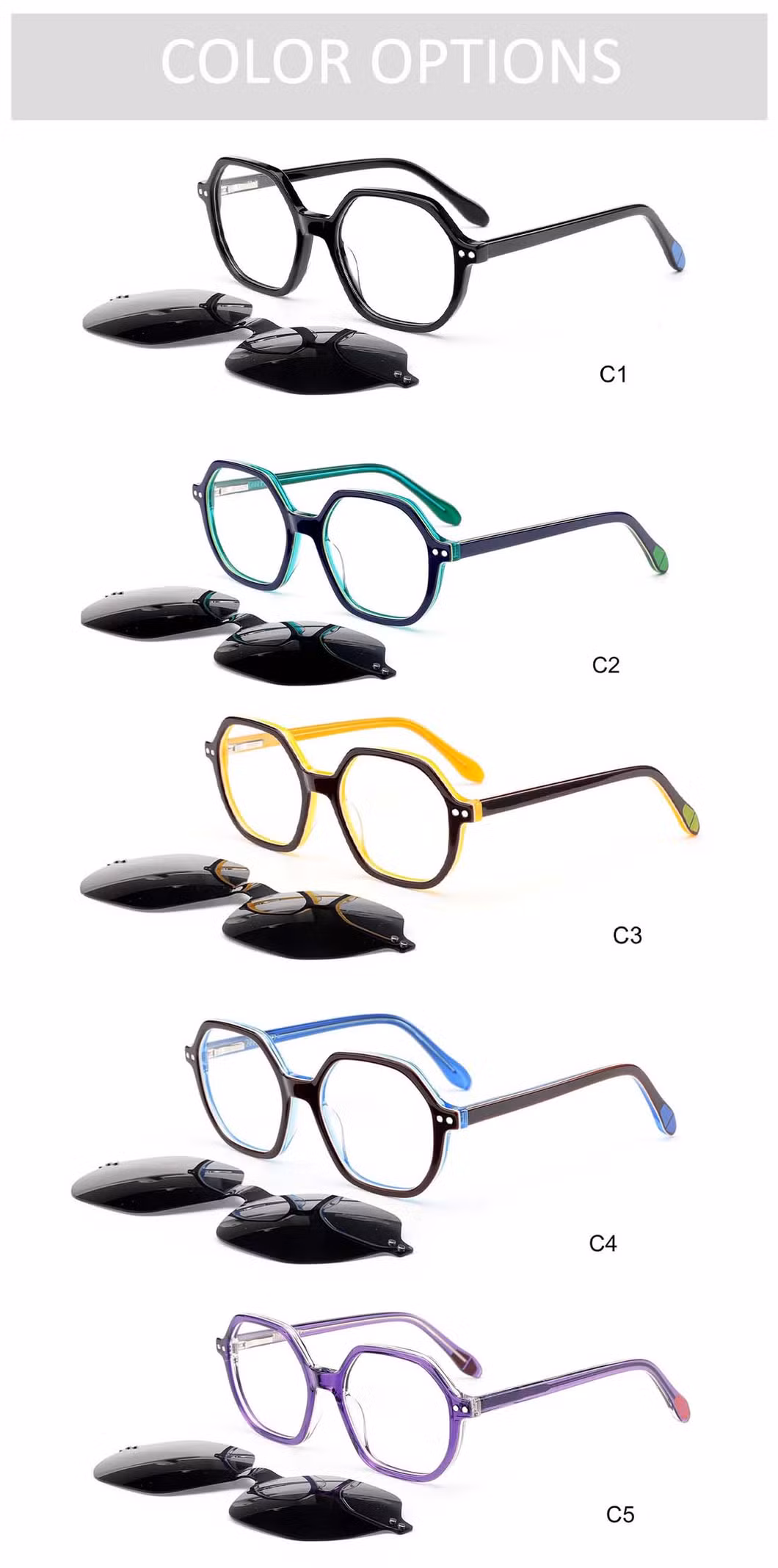 Gd Protection Eyes Kids Acetate Clip on Sunglasses Round Shape Child Optical Frames in Stock Spring Hinge Eyeglasses Frames Kids Optical Frames