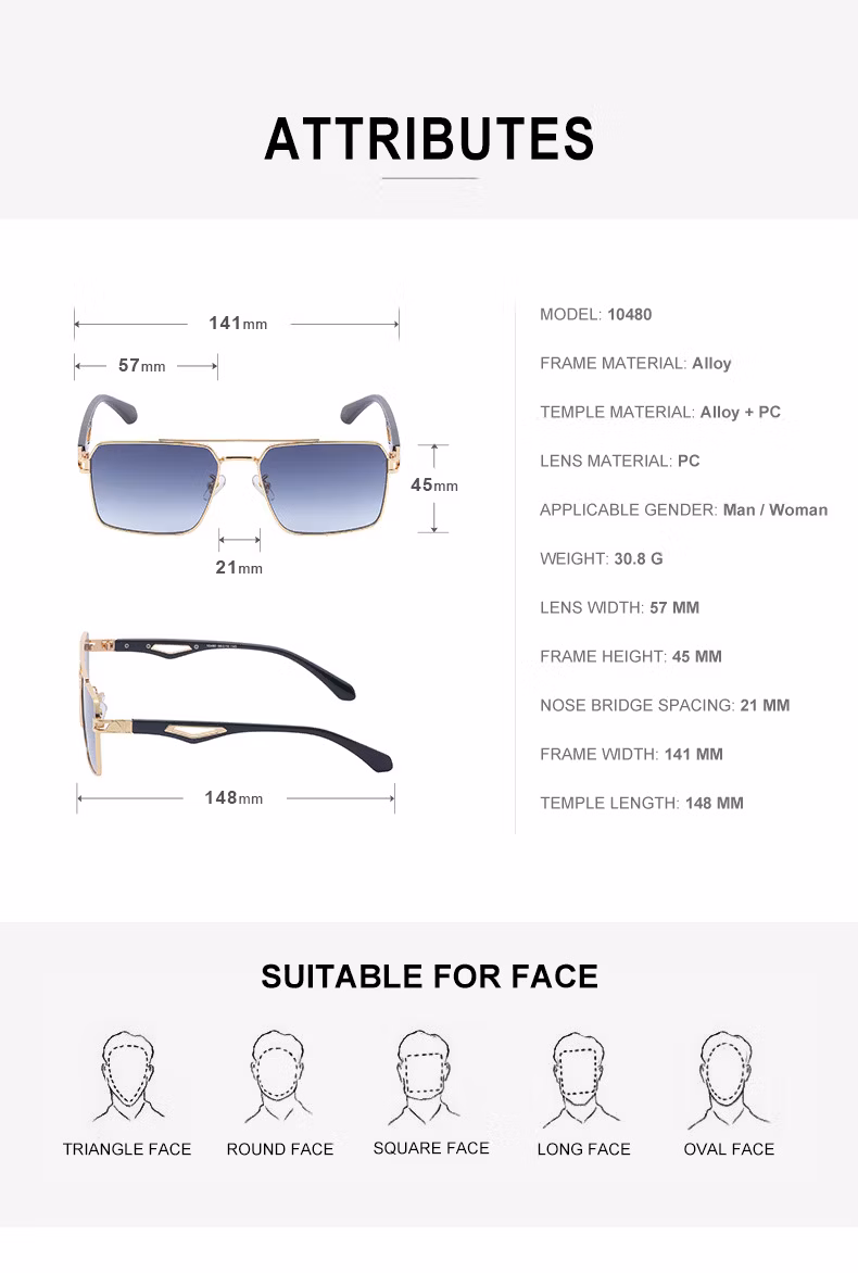 Ready to Stock Luxury Punk Style Colorful Sun Glasses UV400 Lenses Shades Trendy Fashion Metal Sunglasses for Men