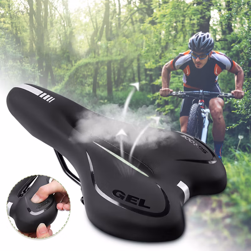 Bike Seat Comfort Bike Saddle with Memory Foam Breathable Soft Bicycle Cushion