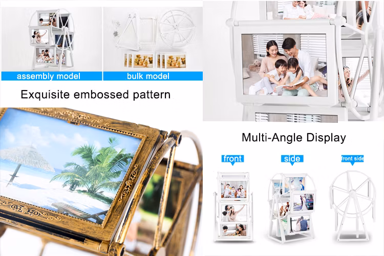 Memorial Frame Home Art Decor Rotating Ferris Wheel Photo Frame Standing 5 Inch Wedding Children Rotating Photo Frame