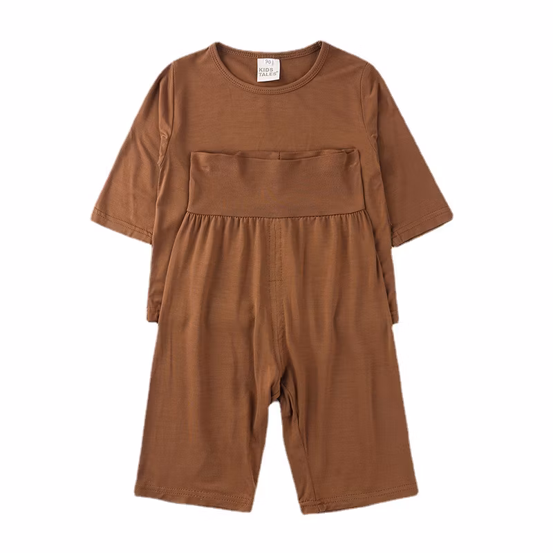 Modal MID-Sleeve MID-Pants Belly Protector Children′s Suit Baby Wear Baby Clothes Kids Wear