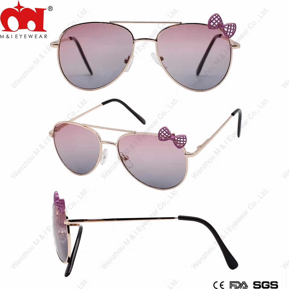 Twin Nose Bridge Ray Bow Tie Girly Fashion Cute Kids Sunglasses (MY20072)