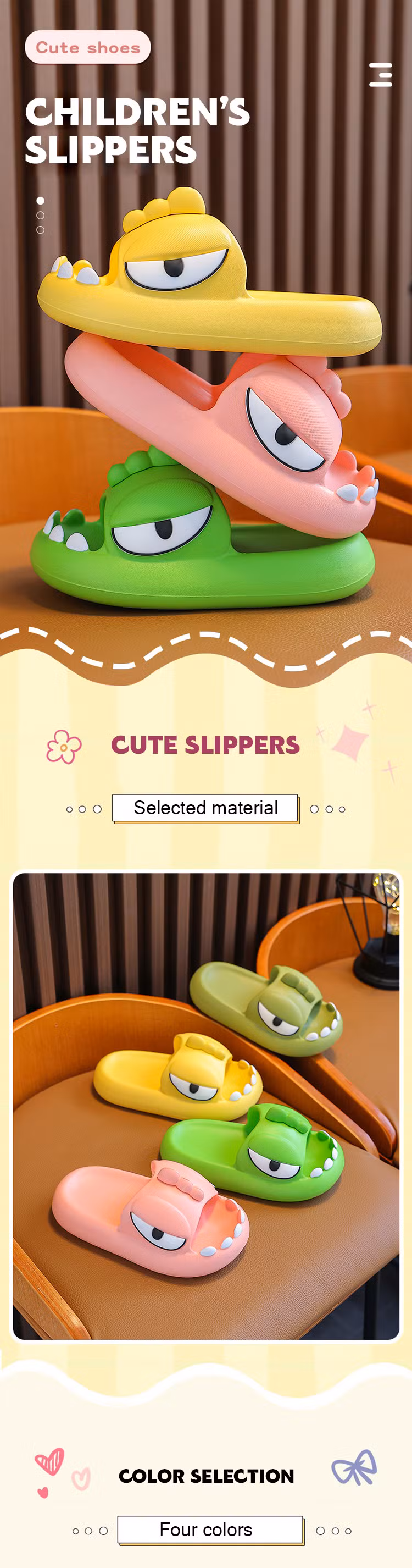 2024 Summer Custom Logo Kids Boys Girls Cartoon Non-Slip Soft Sole Slippers EVA Soft Slippers