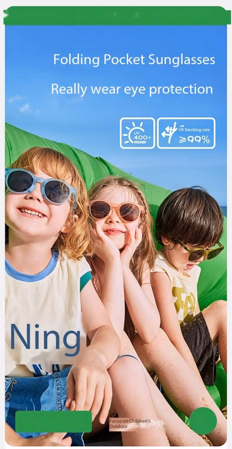 Foding Poket Tpee Kids Sunglasses with Polarized Lens UV 400 Protection