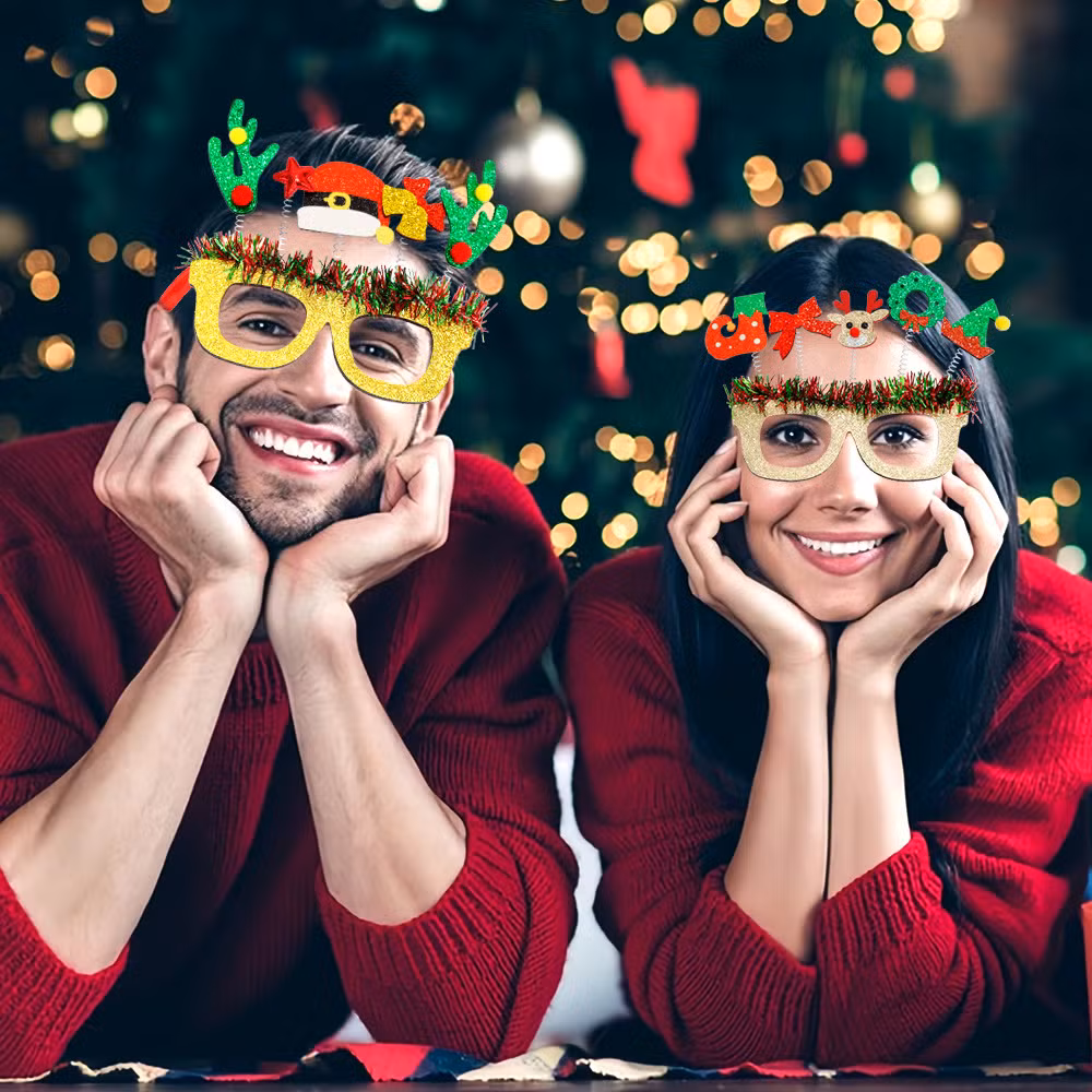 2025 New Santa Claus Christmas Decoration Cartoon Party New Year Glasses Frames