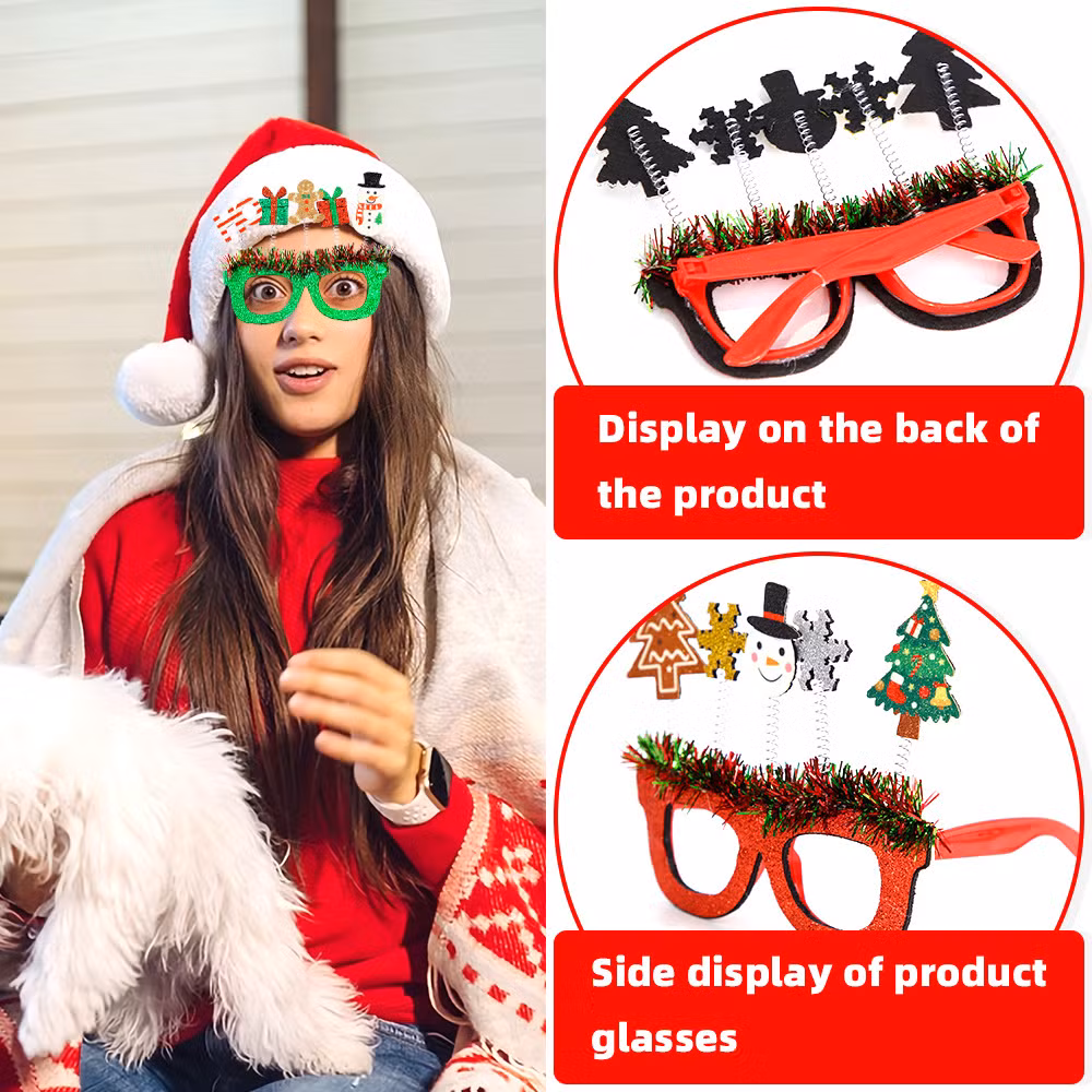 2025 New Santa Claus Christmas Decoration Cartoon Party New Year Glasses Frames