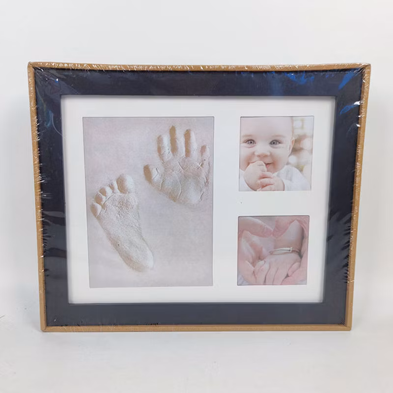New Arrive Air Dry Clay Baby Child Photo Frame Print Customized Wood dB Keepsake in Colorful Giftbox MDF Soft and Non-Toxic