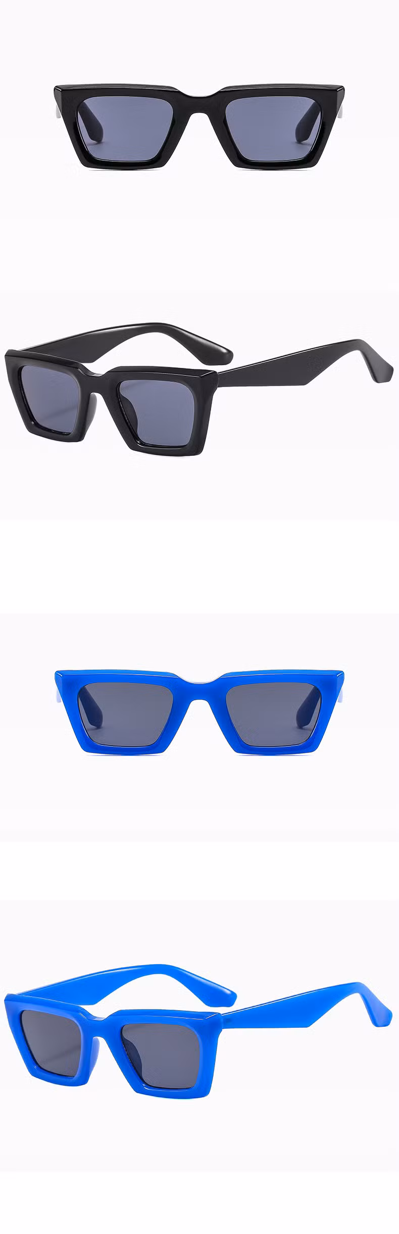 2024 Wholesale Trendy Fashion Y2K Personalized Sun Glasses Girls Vacation Square Frame Sunglasses Women