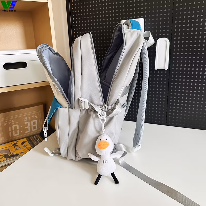 Wide Silver Brand New Beautiful Arrivals Customizable Schoolbag for Kids 2024