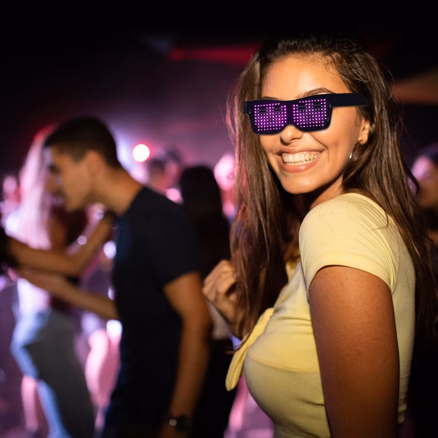 Party LED Glasses Disco Wine Bar Dynamic Flashing LED Glasses Blue Tooth APP Support Customizable Light up Glass USB Charging