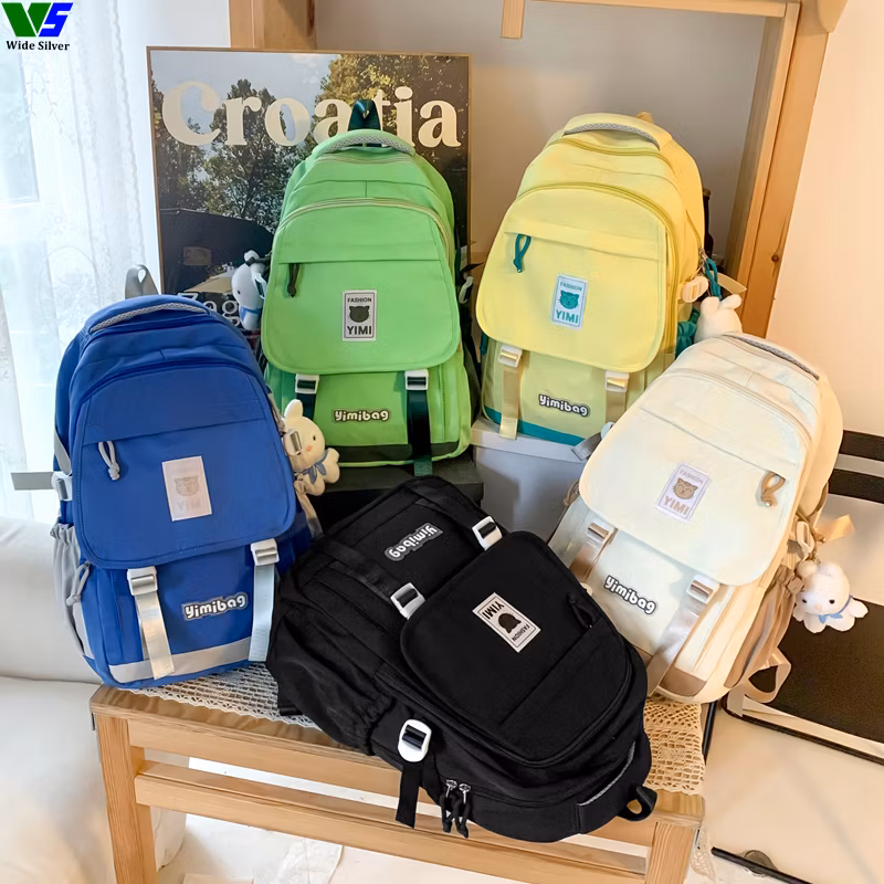 Wide Silver Good Quality Latest Designs Fancy School Backpacks for Kids 2024