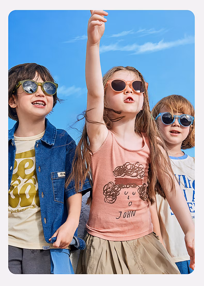 Foding Poket Tpee Kids Sunglasses with Polarized Lens UV 400 Protection