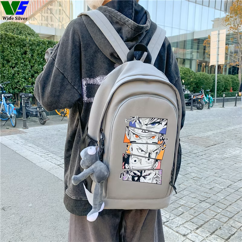Wide Silver Rushed Casual Verified Customizable Schoolbag Free Shipping 2024