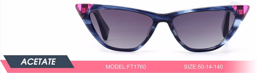 2024 New Arrival Wholesale High Quality Unisex Fashion Cat Eye Sunglasses Acetate Frame PC Lens