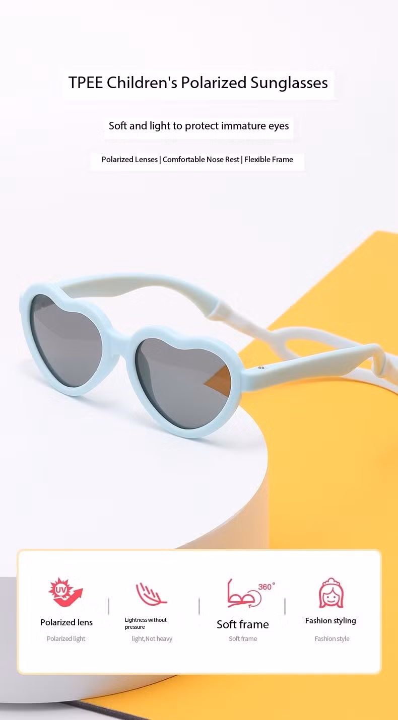 Heart Shape Baby Sunglasses with Polarized Lens for Boys & Girls Gafas De Sol
