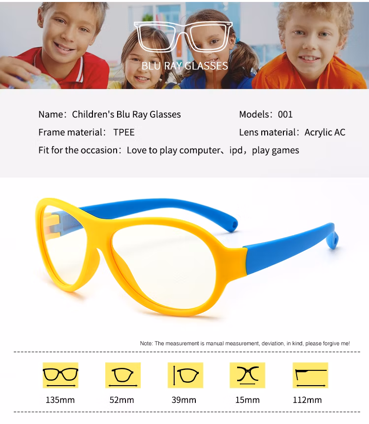New Arrival Square Kids Computer Glasses Anti-Blue Light Glasses for Sale