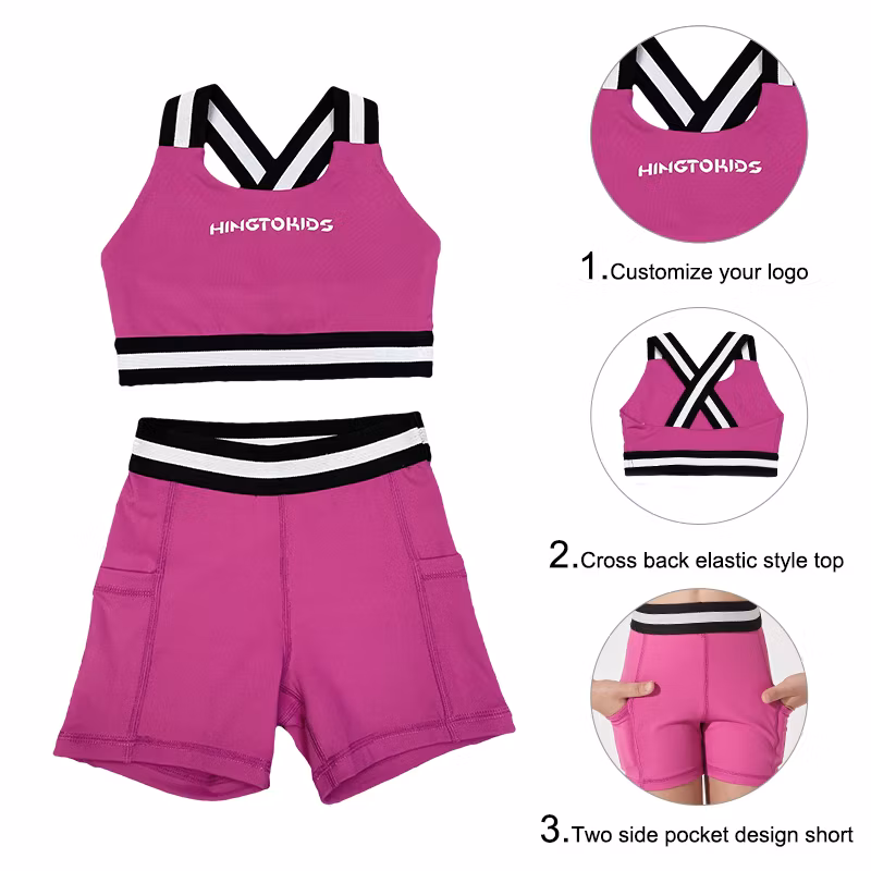 Ingorsports Kids Activewear Soft Bottom Elastic Band Cross Back Elastic Style Top Children Swimwear Sports Wear Girl′s Swimsuit