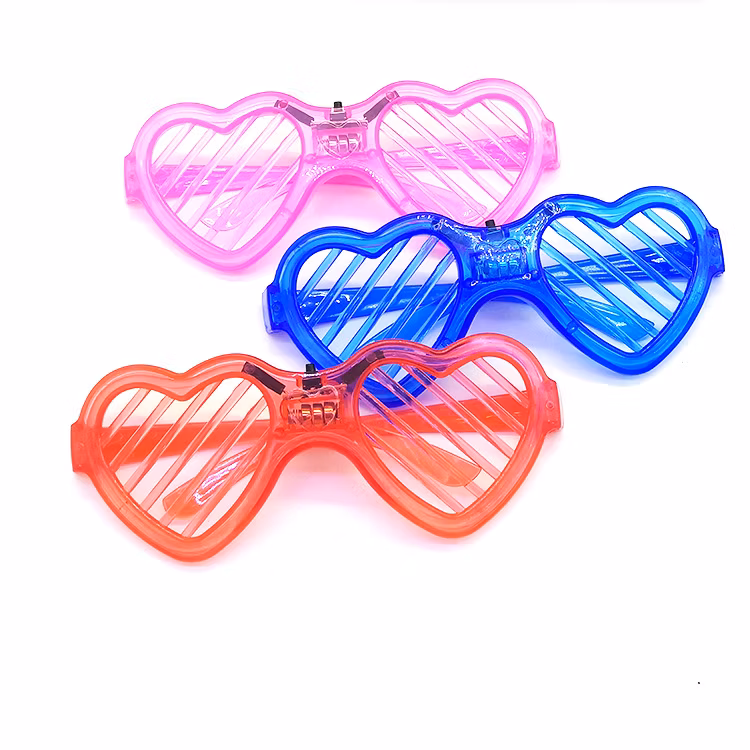 New Year Glow in Dark Party Supplies Shutter Shades LED Sunglasses 6 Color Light up Glasses for Kids Adult