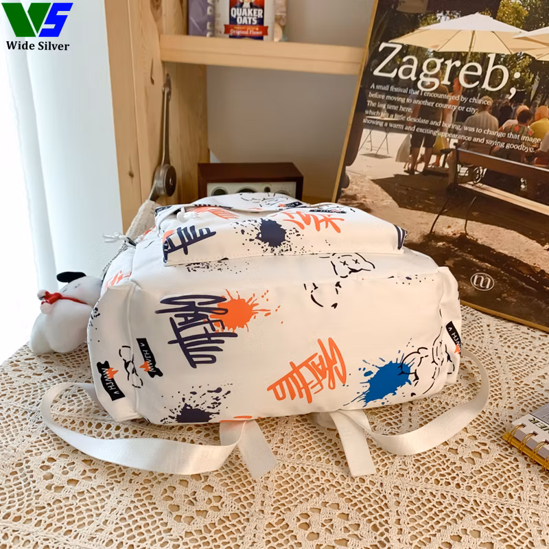 Wide Silver Cheap Canvas Schoolbags for Very Beautiful Girls Cute Kids 2024
