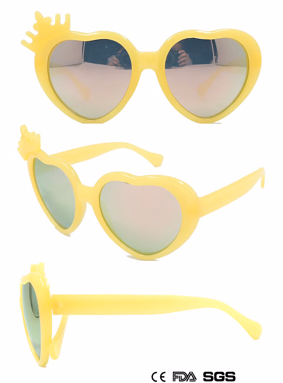 Girl′s Sunglasses in The Shape of a Heart with a Crown (LT905028)
