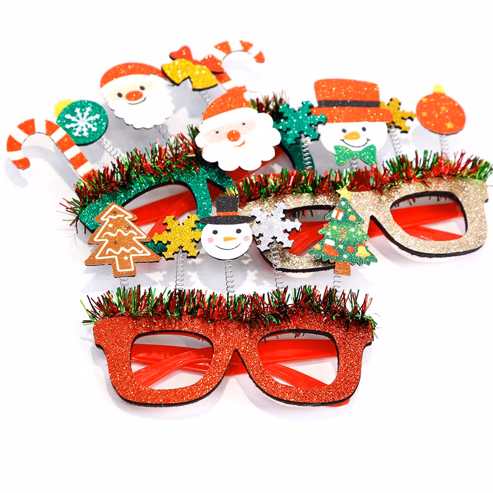 2025 New Santa Claus Christmas Decoration Cartoon Party New Year Glasses Frames