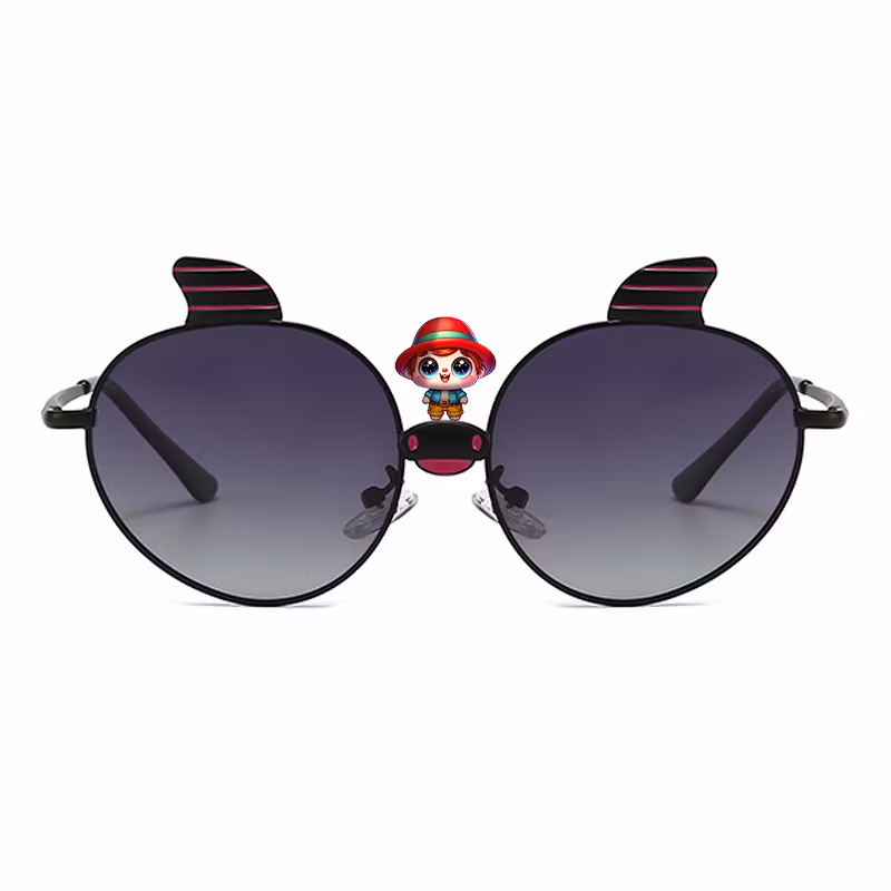 Customized Cartoon Bullhorn Decorative Kids Metal Fine Frame Sunglasses