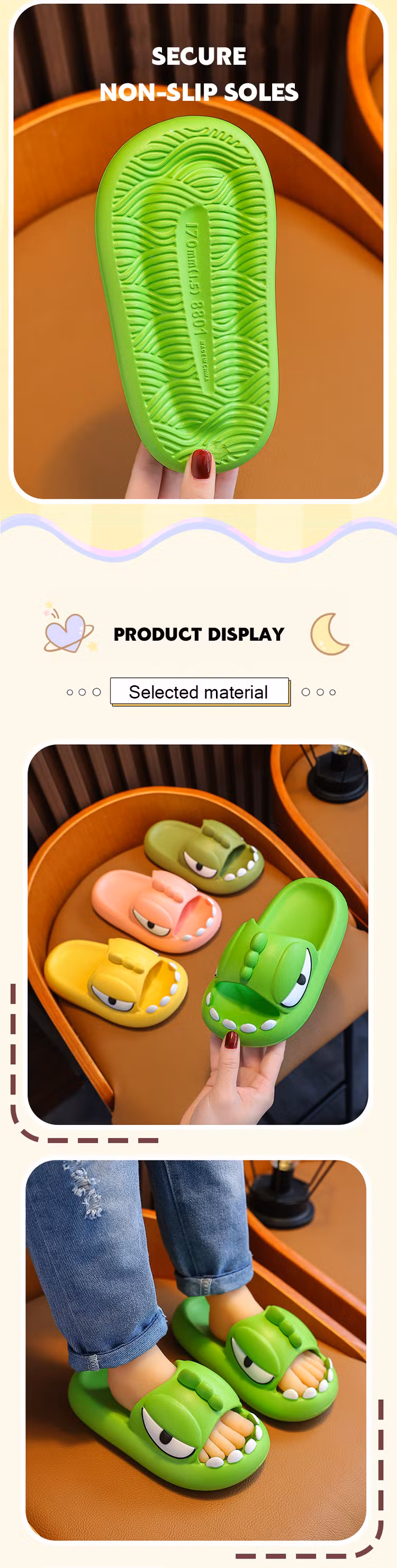 2024 Summer Custom Logo Kids Boys Girls Cartoon Non-Slip Soft Sole Slippers EVA Soft Slippers