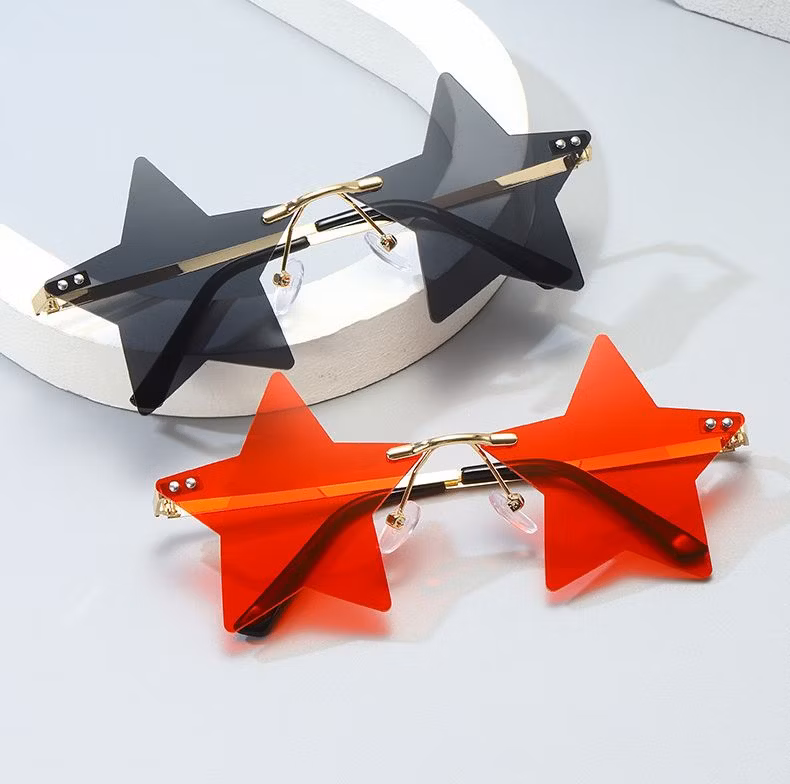 Star Shaped Sunglasses UV Protection Cheap Pink Girls Plastic Promotion Ladies Sunglasses