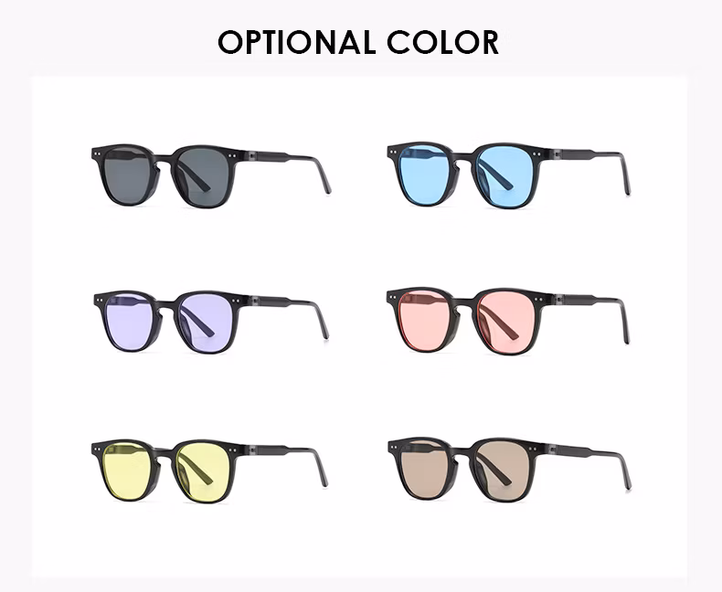New Ins Style Detachable Anti Ultraviolet Small Red Black Frame Tr90 Glasses UV Resistant Wholesale Sun Shade Fashion Polarized Sunglasses for Women Mens