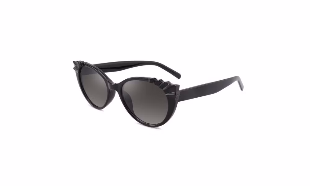 2024 New Arrival Full Rim Cat Eye Style PC Transparent Frame Fashion Unisex Sunglasses with 100% UV400 Polarized Lenses