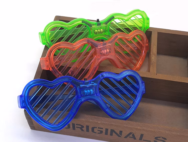 New Year Glow in Dark Party Supplies Shutter Shades LED Sunglasses 6 Color Light up Glasses for Kids Adult