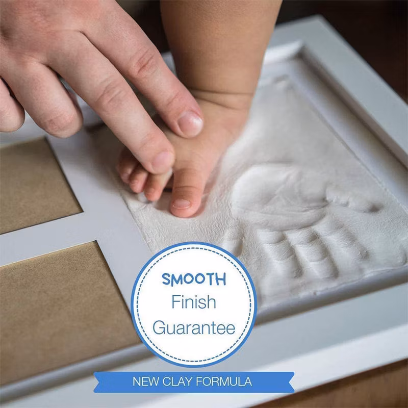 New Arrive Air Dry Clay Baby Child Photo Frame Print Customized Wood dB Keepsake in Colorful Giftbox MDF Soft and Non-Toxic
