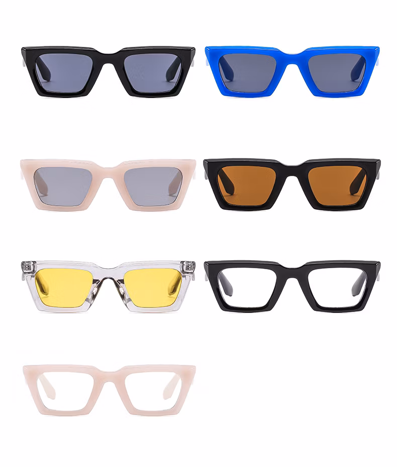 2024 Wholesale Trendy Fashion Y2K Personalized Sun Glasses Girls Vacation Square Frame Sunglasses Women