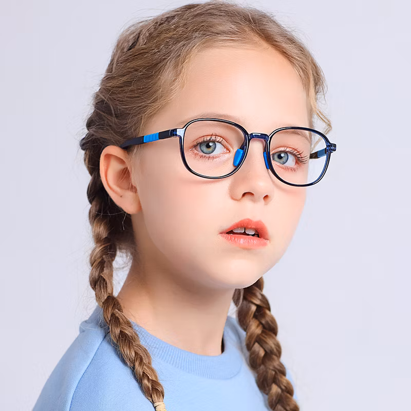 Ready to Ship Round Tr90 Kids Blue Light Blocking Glasses Frames Computer Eyewear