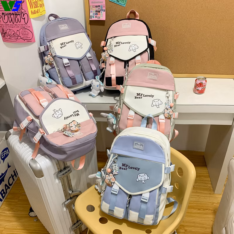 Wide Silver Best Price Coreanas Mochilas Escolares De Buena Calidad Schoolbag 2024