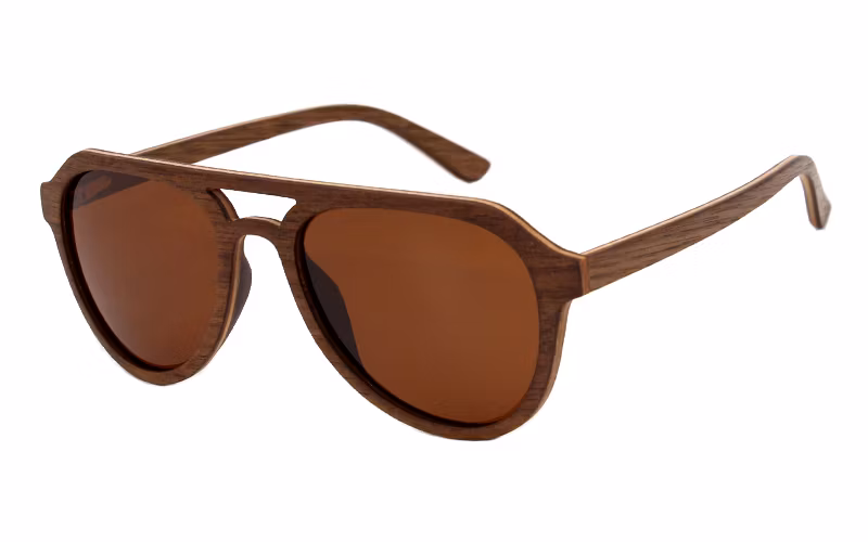 Wooden Fashion Oval Frame Customized Polarized Sunglasses for Kids