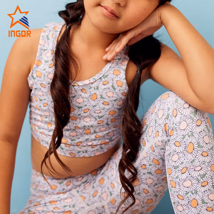 Ingor Sportswear Kids Active Wear with Breathable and Quick Children Swimwear Kids Sports Crop Top