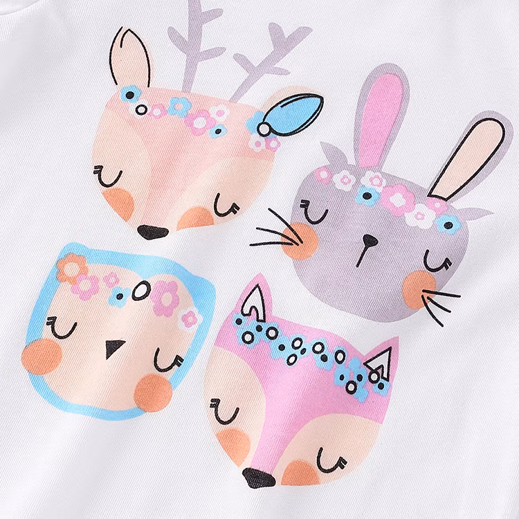 Autumn and Winter Children′s Clothing Long -Sleeved Top Cartoon Print Round Neck Girl Wear Cotton Shirt